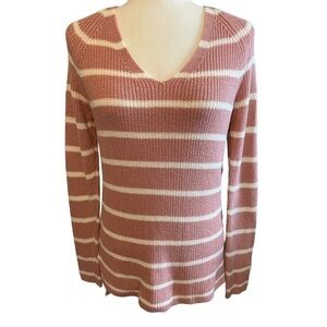 OLD Navy Long Sleeve Sweater Striped Pink White SP